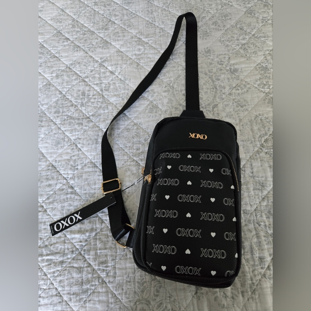 XOXO Black and White Sling Crossbody Unisex Bag